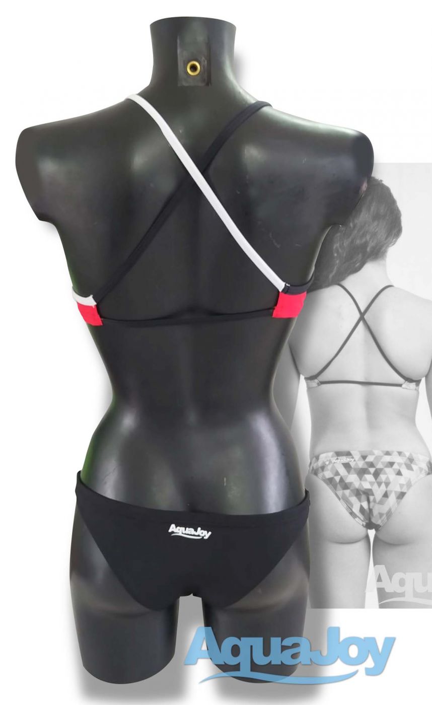 Costume donna 2 pezzi corpetto mod. sport red/nero