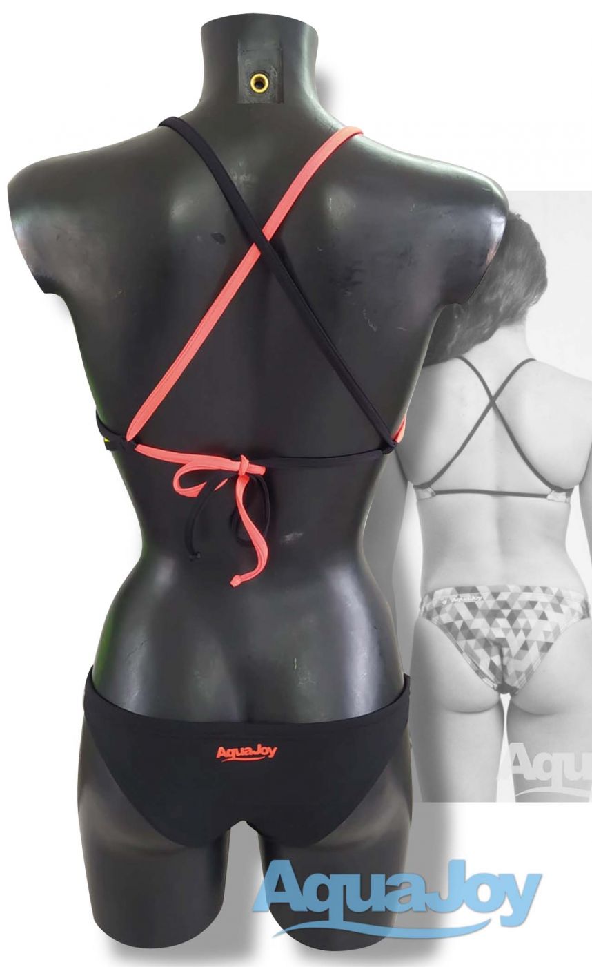 Costume donna 2 pezzi triangolo mod. mojito/nero