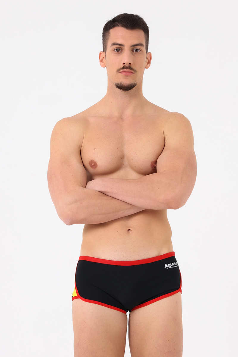 Costume uomo short bicolore Nero/giallo