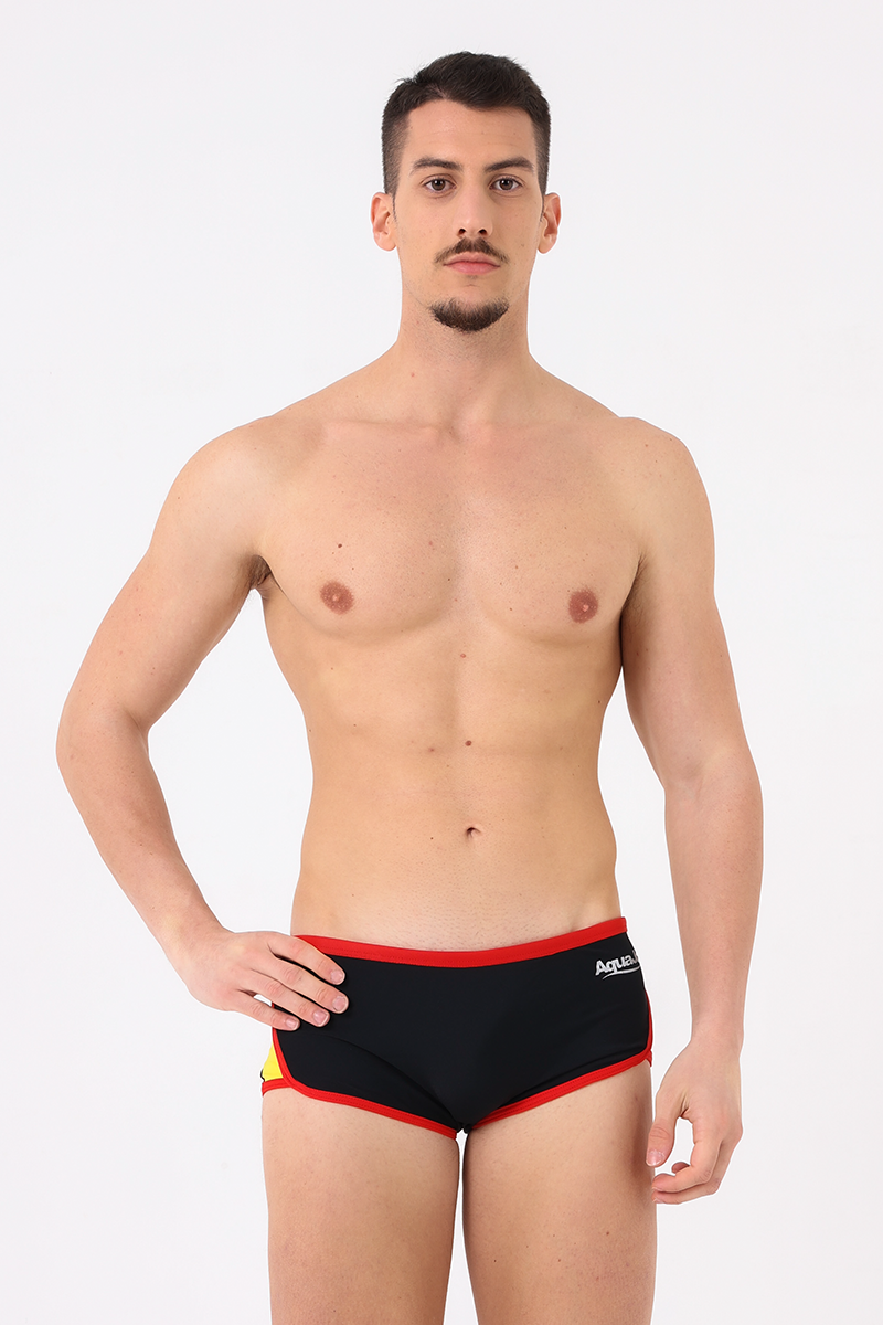 Costume uomo short bicolore Nero/giallo