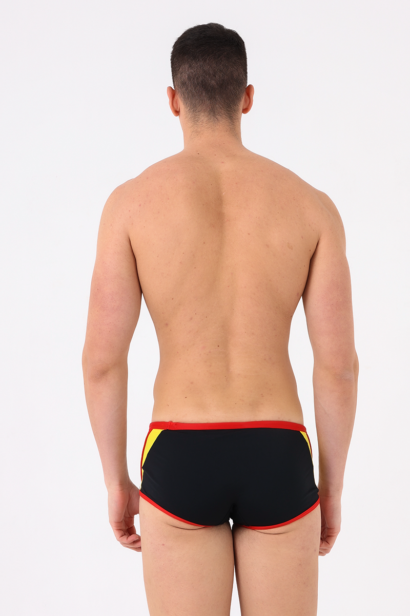 Costume uomo short bicolore Nero/giallo