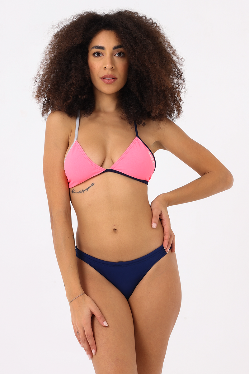 Bikini triangolo rosa shoking blu