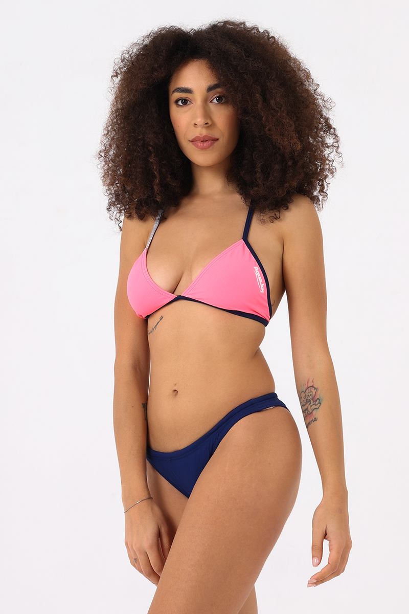 Bikini triangolo rosa shoking blu