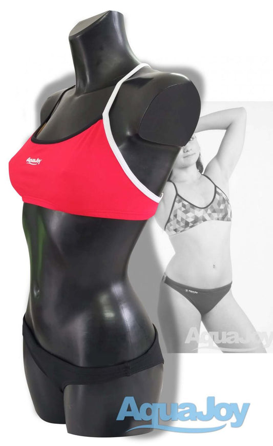 Costume donna 2 pezzi corpetto mod. sport red/nero
