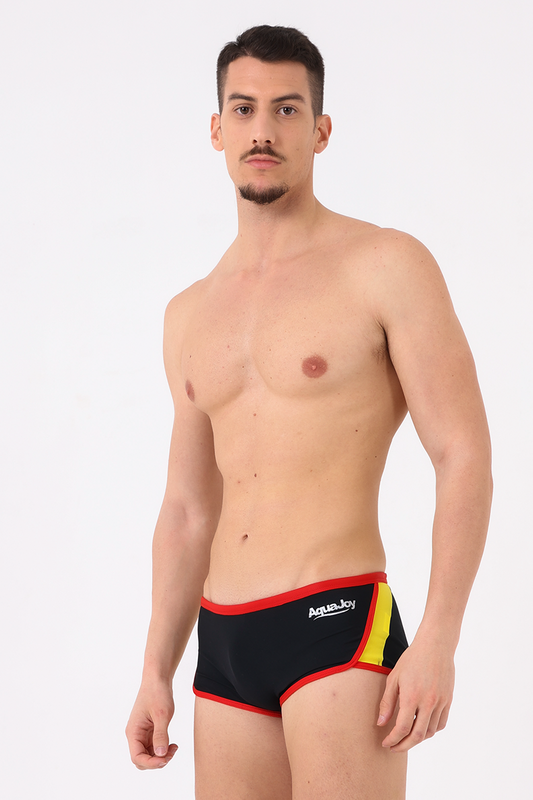 Costume uomo short bicolore Nero/giallo