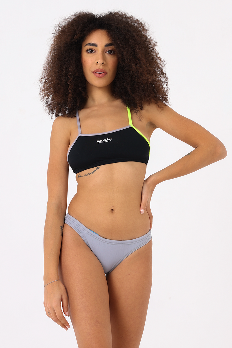 Bikini corpetto nero/mercurio