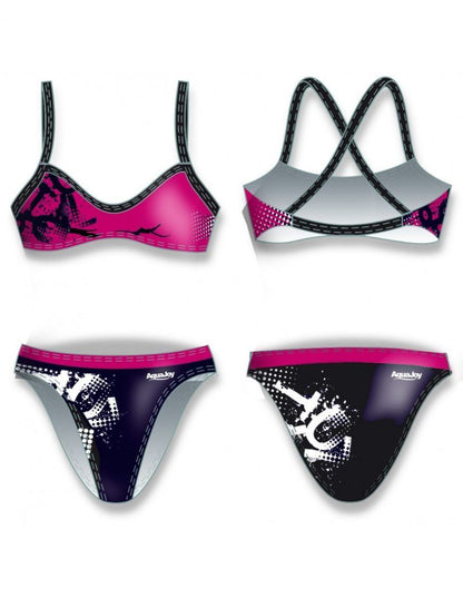 Costume donna bikini mod. punk fucsia